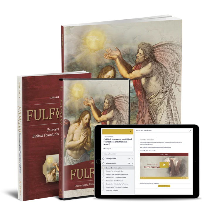 Fulfilled : Uncovered the Bibical Foundations of Catholicism Set with Part 1 workbook (DVD Starter Pack)