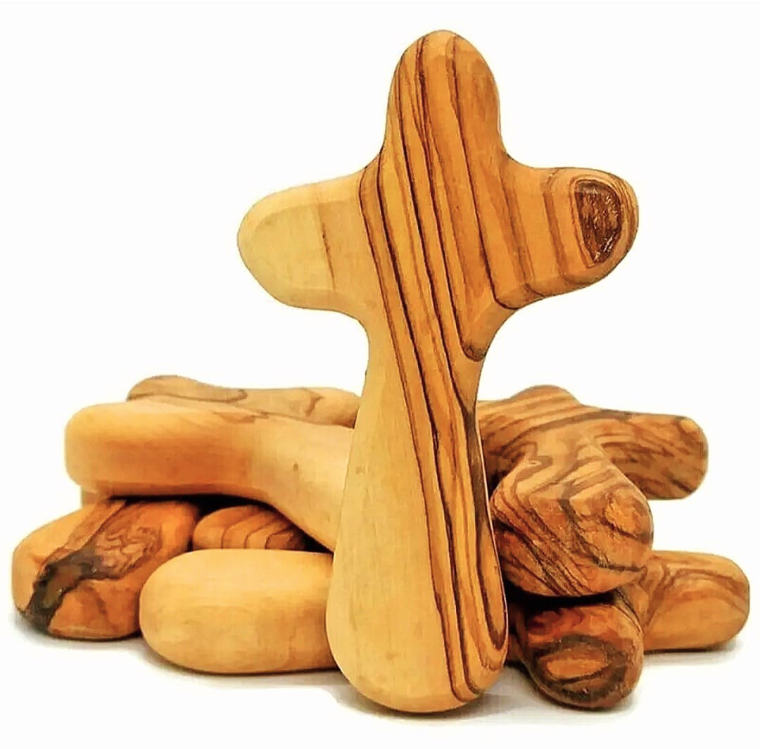 Olive Wood Comfort Holding Protection Cross